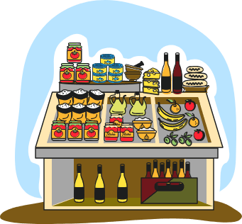 Illustration of Tiberi Market stand